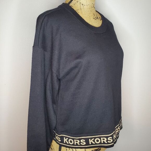 NWT Michael Kors Crew Neck Cropped Sweater Size M - Picture 5 of 11
